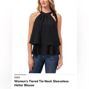 Cece - Tiered Tie-Neck Sleeveless Halter Blouse